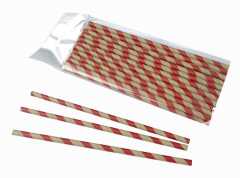 kağıt Pipet 6 Mm 19,5 Cm Boy Kırmızı Kahverengi 25 Li Paket