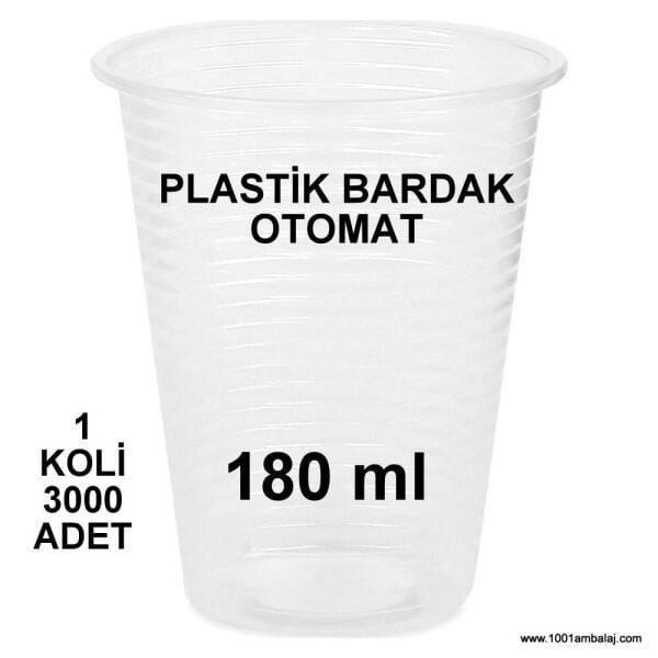 Plastik Bardak 180 Ml Şeffaf 100 Lü 30 Paket 1 Koli 1001 Ambalaj