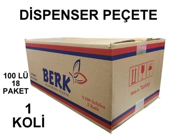 Peçete Dispenser Peçete Berk 1 Koli 100 Lü Paket ( Koli İçi 18 Adet )