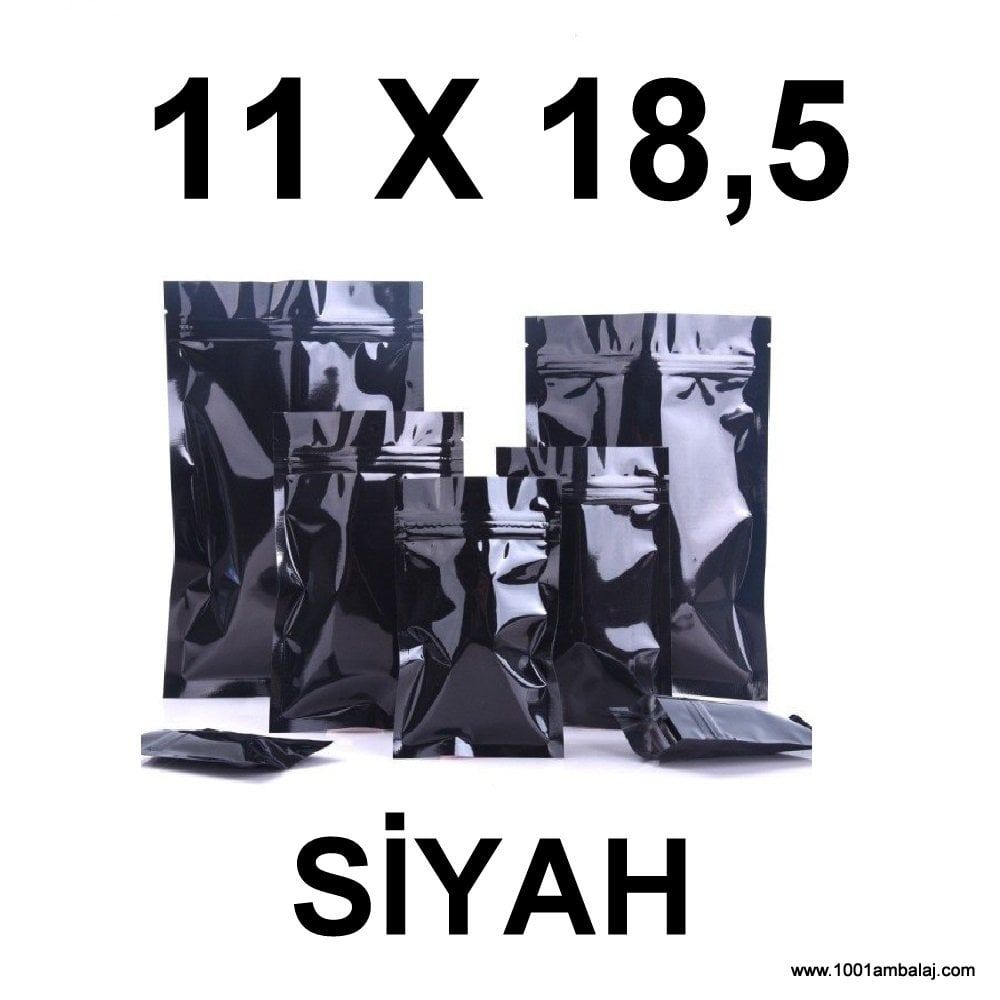 11X18,5 Cm Siyah Renk Doypack Torba /62/