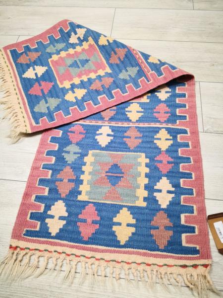 El Dokumasi Anadolu Motif Kök Boya Yün Kilim Aoa Ölçü 115X45Cm