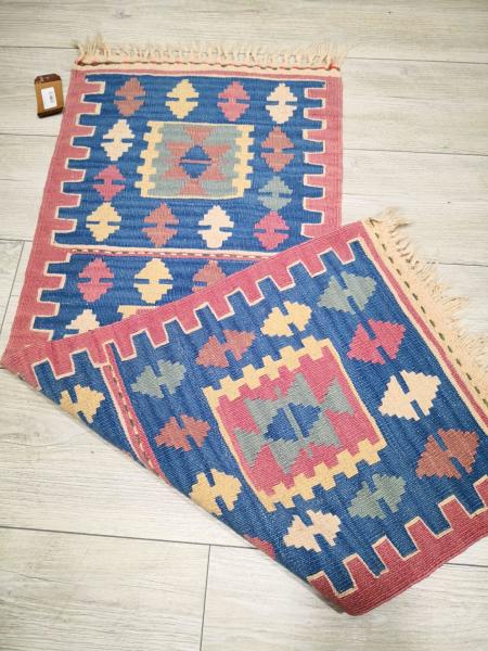 El Dokumasi Anadolu Motif Kök Boya Yün Kilim Aoa Ölçü 115X45Cm