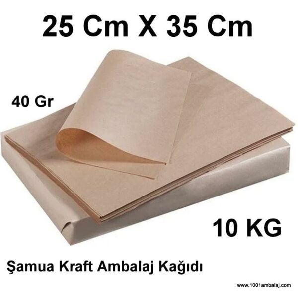 Şamua Kraft Ambalaj Kağıdı (40 gr) Ebat 25 x 35 Cm 10 Kg Balya 1001Ambalaj (Baskısız)