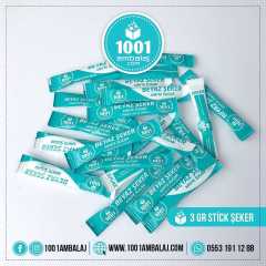 Şeker Stick 3 Gram 1000 Adet Beyaz Şeker