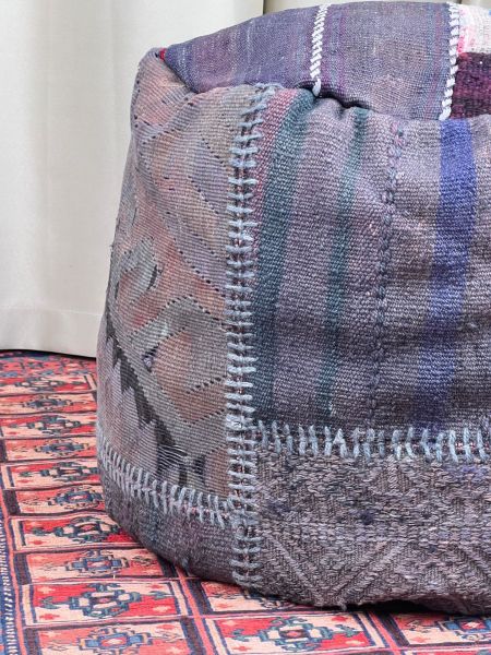 Nostaljik Kilim Puf Ölçü Çap 45 Cm Yükseklik 42 Cm