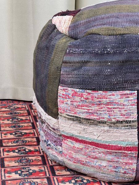 Nostaljik Kilim Puf Ölçü Çap 45 Cm Yükseklik 42 Cm