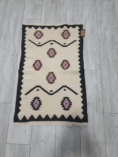 El Dokumasi Anadolu Motif Kök Boya Yün Kilim Aoa Ölçü 62X98Cm