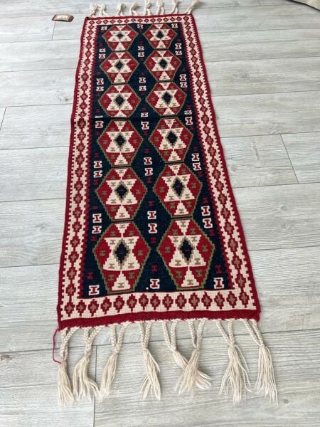 El Dokumasi Halı Kilim Yolluk Paspas Ölçü 129X47 Cm