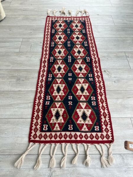 El Dokumasi Halı Kilim Yolluk Paspas Ölçü 129X47 Cm