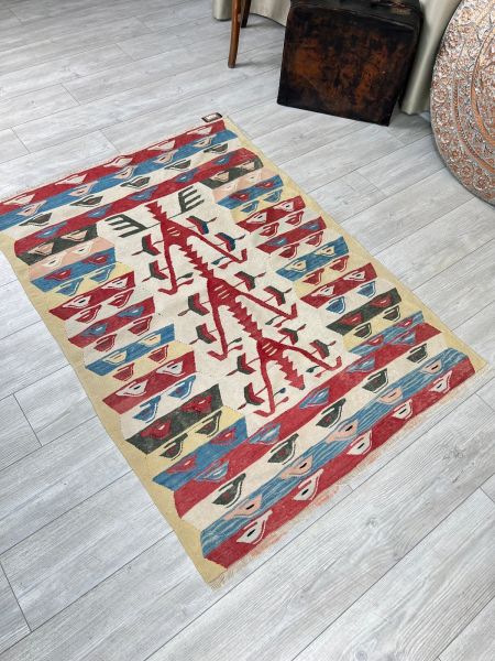 El Dokumasi Halı Kilim Yolluk Paspas Ölçü 156X111 Cm