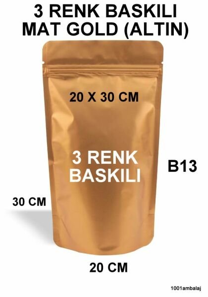 20X30 Cm Mat Gold Renk Doypack Torba /28/