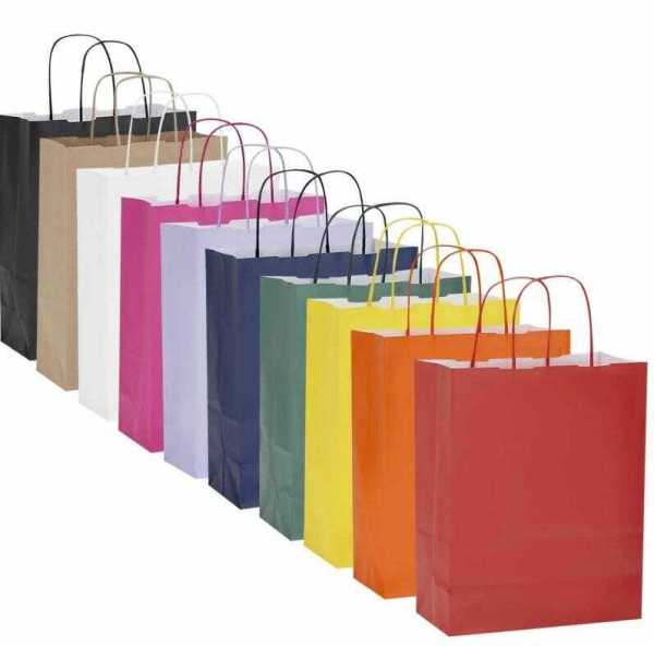 Kraft kağıt Çanta 50X13X40.5 Cm Lila 25 Adet