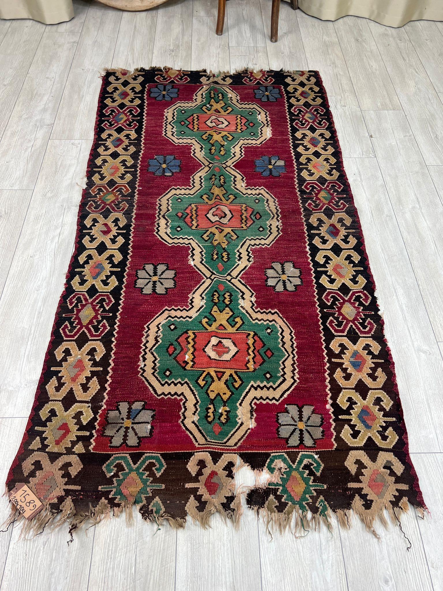 El Dokumasi Halı Kilim Yolluk Paspas Ölçü 200X104 Cm