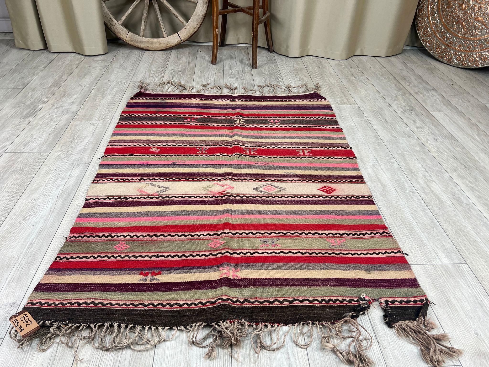 El Dokumasi Halı Kilim Yolluk Paspas Ölçü 155X114 Cm