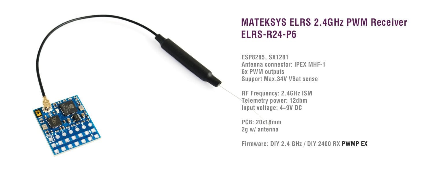 ELRS 2.4GHz PWM RX ELRS-R24-P6