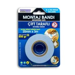 Vodaseal Çift Taraflı Montaj Bandı - 20 mm x 3 metre