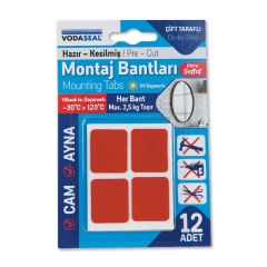 Vodaseal Montaj Bantları 12 adet - 25 mm x 30 mm - Şeffaf