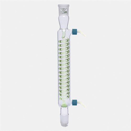 Isolab Spiralli Soğutucu, 160 mm, Dişi Şilif : NS 14/23, Erkek Şilif: NS 14/23, P.P Yan Kol