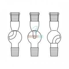 Distilasyon adaptörü, Sıçratma tutuculu, Dik tip Dişi NS : 14,5/23  - Erkek  NS :14,5/23