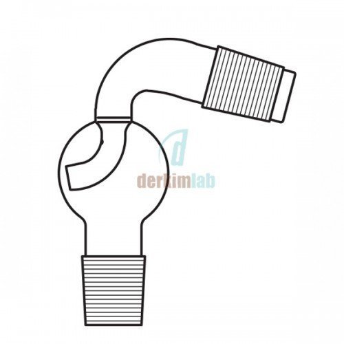 Distilasyon adaptörü, Sıçratma tutuculu, 75° açılı Dişi NS : 29/32  - Erkek  NS :29/32