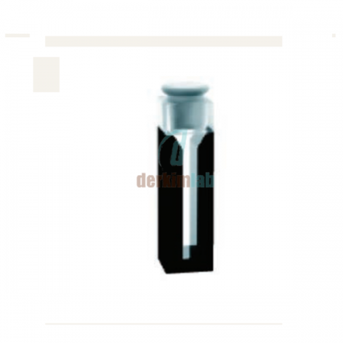 Yarı Mikro küvet, siyah gövdeli, şilifli kapaklı, Cam 10 mm Işık Yollu, 1.40 ml Hacim