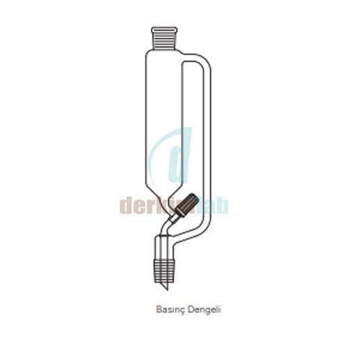 Silindirik tip, Damlatma hunisi, Valf tipi, PTFE, Basınç Dengeli 100 ml Hacim, NS :14,5/23