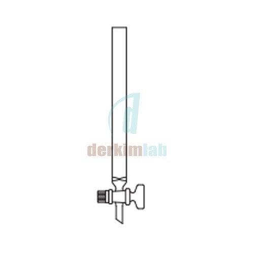 Şilifsiz, Cam  musluklu Boru Çapı 40 mm, Boy 800 mm, 1000 ml Hacim