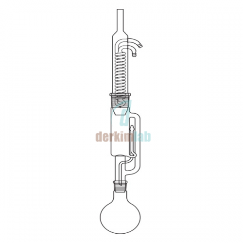 Soxhlet Ekstraksiyon takımı, Dimroth soğutuculu 500 ml Ekstaktör Hacmi, 1000 ml Balon Hacmi