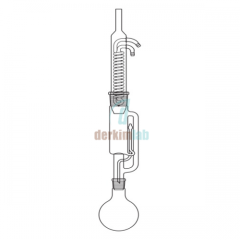 Soxhlet Ekstraksiyon takımı, Dimroth soğutuculu 500 ml Ekstaktör Hacmi, 1000 ml Balon Hacmi