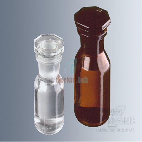 Çözelti Şişesi, Cam, Şilif Cam Kapaklı, Geniş Boyunlu, Amber, 500 ml