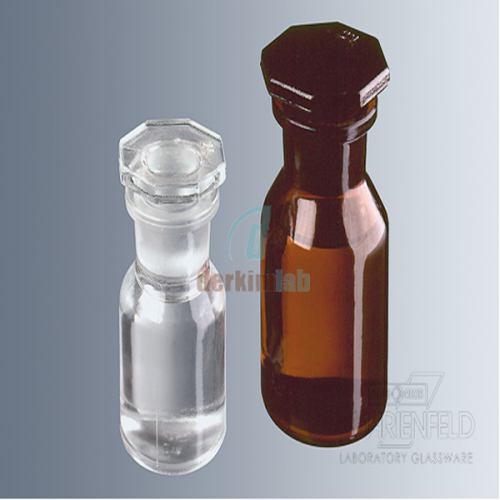 Çözelti Şişesi, Cam, Şilif Cam Kapaklı, Geniş Boyunlu, Amber, Yuvarlak, 250 ml