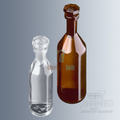 Çözelti Şişesi, Cam, Şilif Cam Kapaklı, Dar Boyunlu, Amber, 50 ml