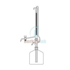 Büret Otomatik, Çift cam musluklu, Şeffaf, Depolu 25 ml Hacim , 0.05 ml Tolerans