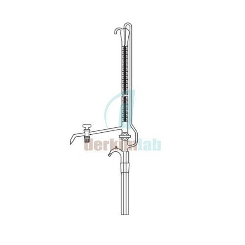 Büret Otomatik, Çift cam musluklu, Şeffaf, Deposuz 25 ml Hacim , 0.05 ml Tolerans