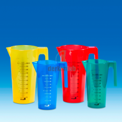 Beher-Kulplu, Plastik (Pp), Siyah Taksimatlı, Baskılı, Konik Tip, ( Mavi, Sarı, Kırmızı, Yeşil ) 500 ml