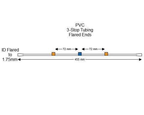 Flared 3-Stop PVC Orange/Blue Pump Tubing