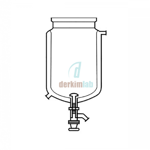 Silindirik reaksiyon kabı, ceketli alttan tahliyeli 2000 ml Hacim , 100 Flanş Ölçüsü DN