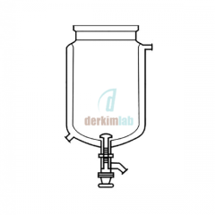 Silindirik reaksiyon kabı, ceketli alttan tahliyeli 5000 ml Hacim , 150 Flanş Ölçüsü DN