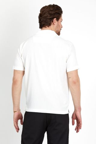 Slim Fit Pilili Pamuklu Gömlek | Beyaz