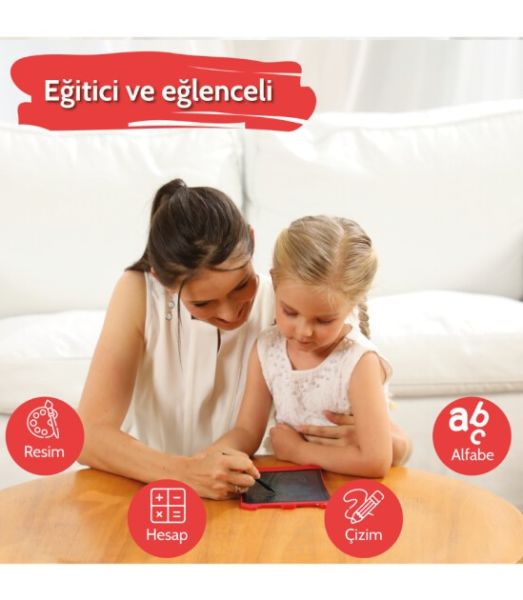 WİCUE 8,5 LCD DİJİTAL RENKLİ ÇİZİM TABLET KIRMIZI