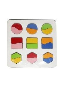 Ahşap Montessori Geometrik 2 Çizgi Şekiller Renkli