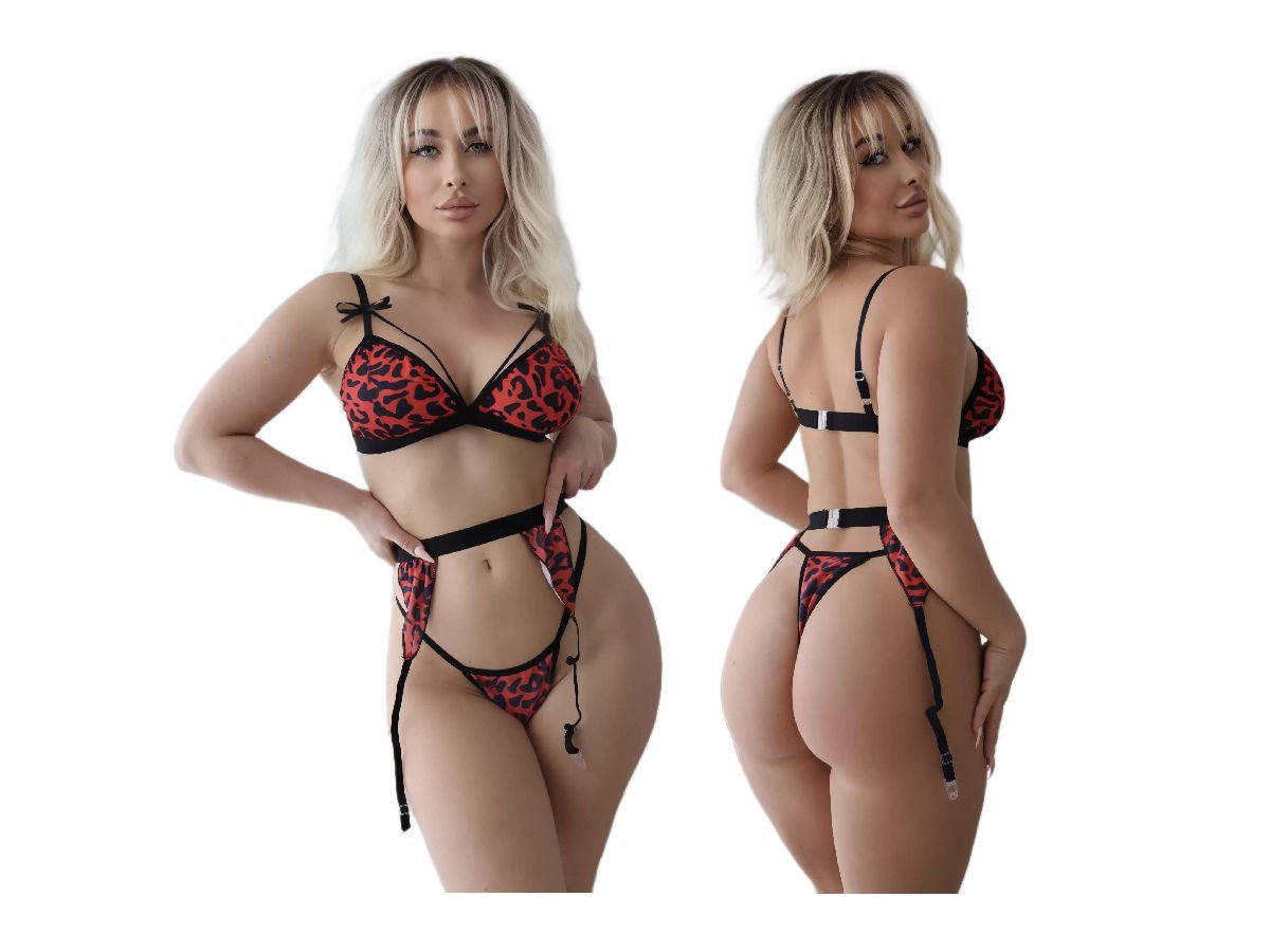 Leopar Fantezi Jartiyer Takım L-XL 166633