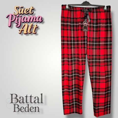 Battal Beden Süet Kadın Pijama Altı