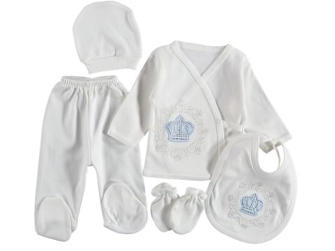 Taç Nakışlı 5'li Zıbın Set 316419