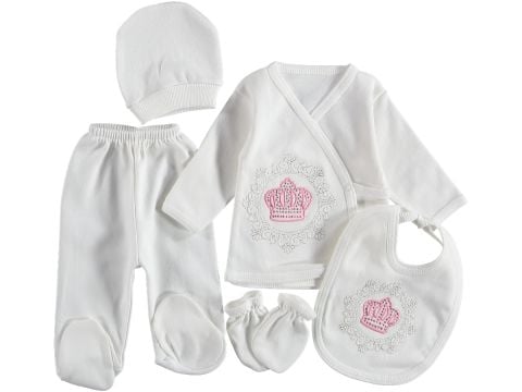 Taç Nakışlı 5'li Zıbın Set 316419