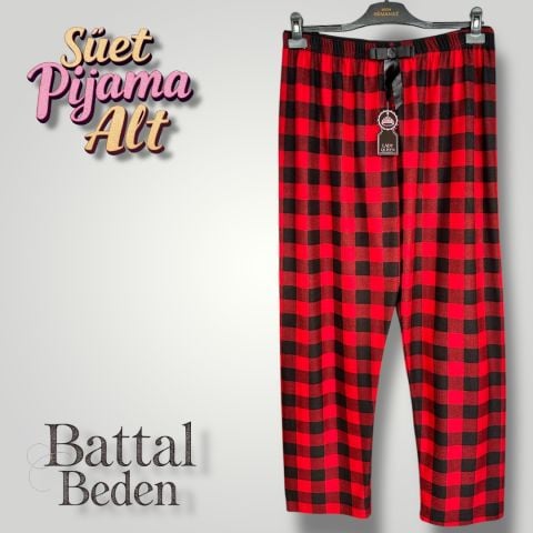 Battal Beden Süet Kadın Pijama Altı