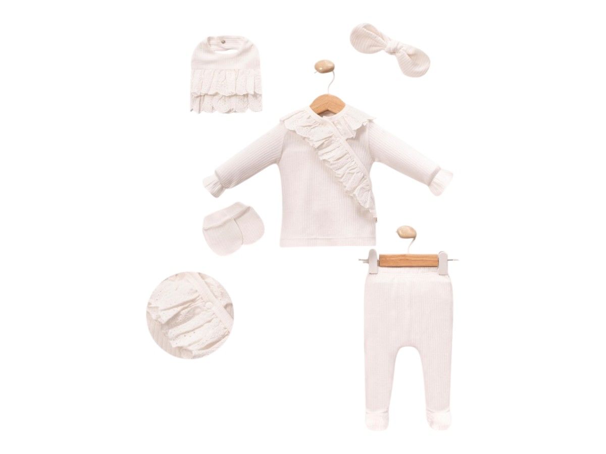 Kruvaze Dantelli 5'li Set Kız 419316