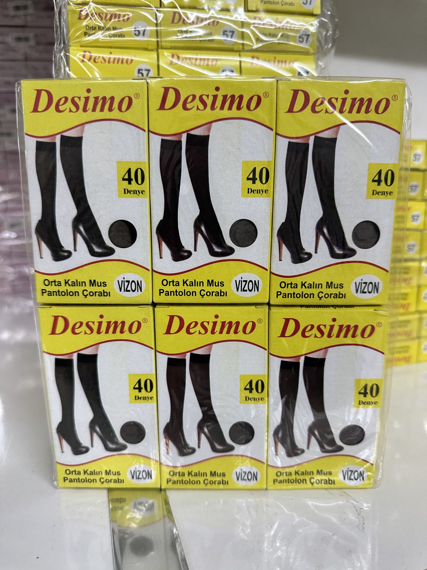 12'li Desimo 40 Denye Dizaltı Çorap Sarı Kutu 143013
