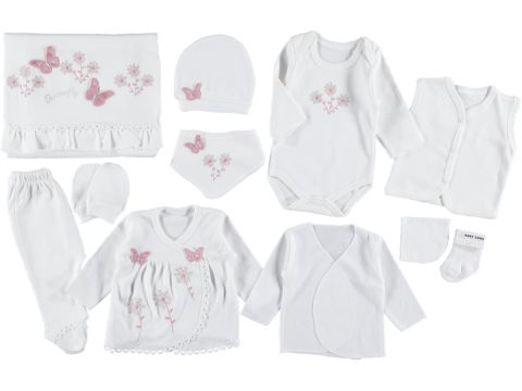 10'lu Çiçekli Kelebek Kız Zıbın Set 418181