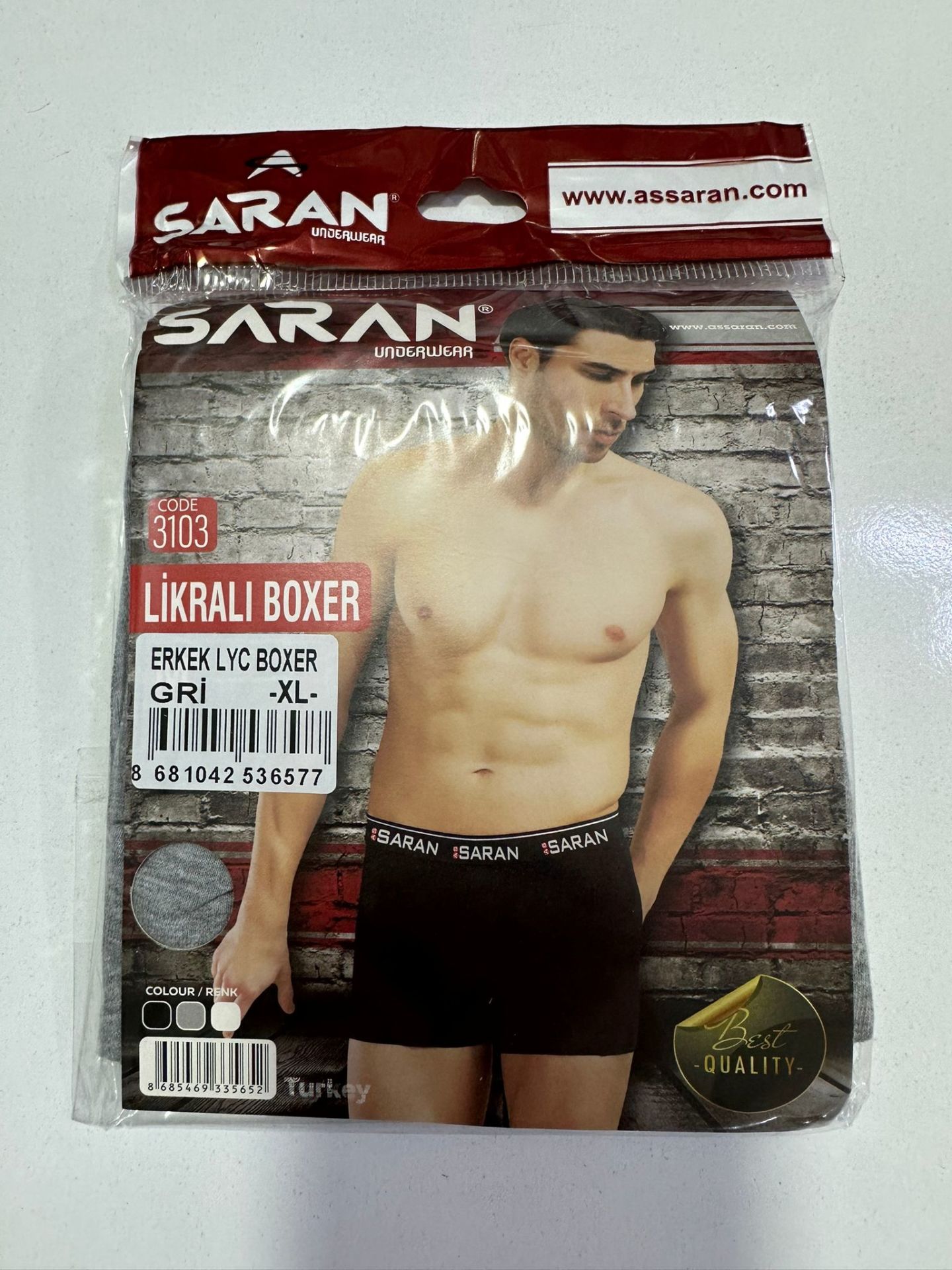 Saran Likralı Penye Erkek Boxer